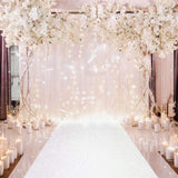 3ftx50ft White Glitter Wedding Aisle Runner Non-Woven Red Carpet Runner Hollywood, Glam Parties