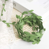 67FT Olive Green Leaf Ribbon Trim, Artificial Vines Garland For DIY Craft Party Wedding Home Decor