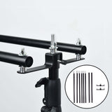 10ft DIY Adjustable Triple Crossbar Kit & Mounting Brackets For Backdrop Stands