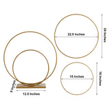 Gold Double Metal Hoop Wedding Centerpiece, Flower Stand