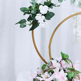 Gold Double Metal Hoop Wedding Centerpiece, Flower Stand