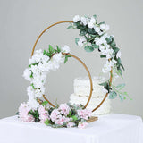 Gold Double Metal Hoop Wedding Centerpiece, Flower Stand