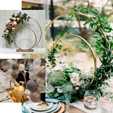 24" | 16" Gold Double Metal Hoop Wedding Centerpiece, Flower Stand