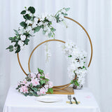 Gold Double Metal Hoop Wedding Centerpiece, Flower Stand