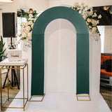 8ft Hunter Emerald Green Spandex Fitted Open Arch Wedding Arch Cover, Double-Sided U-Shaped Backdrop