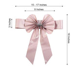 5 Pack | Blush | Reversible Chair Sashes with Buckle | Double Sided Pre-tied Bow Tie Chair Bands | Satin & Faux Leather