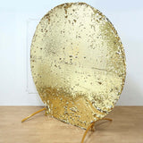 Champagne Double Sided Big Payette Sparkle Sequin Round Arch Cover, Shiny Shimmer Backdrop Cover