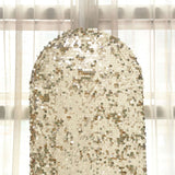 6ft Sparkly Champagne Double Sided Big Payette Sequin Chiara Backdrop Stand Cover For Fitted Round