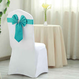 5 Pack | Turquoise | Reversible Chair Sashes with Buckle | Double Sided Pre-tied Bow Tie Chair Bands | Satin & Faux Leather