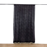 8ft Black Metallic Fringe Shag Photo Backdrop Drapery Panel, Shimmery Tinsel Polyester Divider