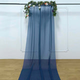 5ftx14ft Premium Navy Blue Chiffon Curtain Panel, Backdrop Ceiling Drapery With Rod Pocket