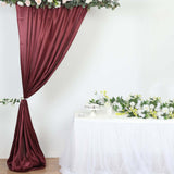 8ftx10ft Burgundy Satin Formal Event Backdrop Drape, Window Curtain Panel