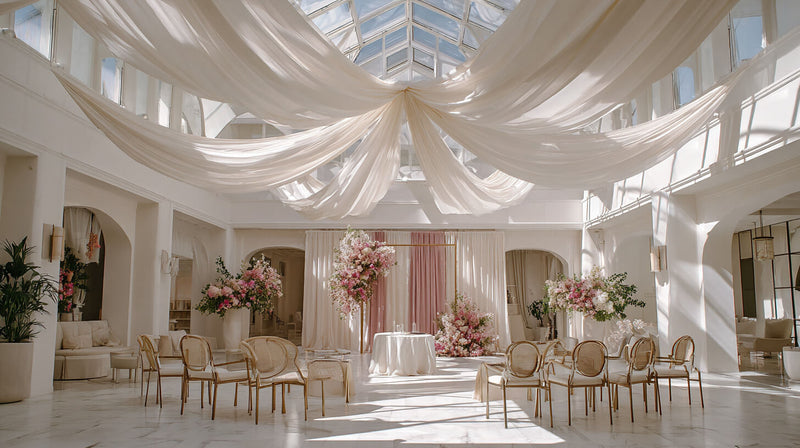 Draped Fabric Installations Summer Wedding Decor