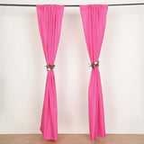 2 Pack Fuchsia Polyester Event Curtain Drapes, 10ftx8ft Backdrop Event Panels With Rod Pockets