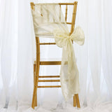 5 PCS | 7 Inch x 106 Inch | Ivory Pintuck Chair Sash | TableclothsFactory