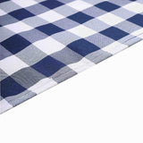 Buffalo Plaid Table Runner | Navy / White | Gingham Polyester Checkered Table Runner