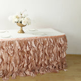 14ft Nude Curly Willow Taffeta Table Skirt