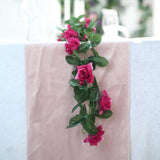 6ft | Fuchsia Artificial Silk Rose Garland UV Protected Flower Chain