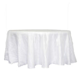 120inch White Accordion Crinkle Taffeta Round Tablecloth