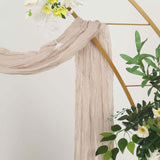 20ft Nude Beige Gauze Cheesecloth Fabric Wedding Arch Drapery, Window Scarf Valance, Boho Decor