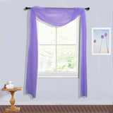 18ft | Purple Wedding Arch Drapery Fabric Window Scarf Valance, Sheer Organza Linen