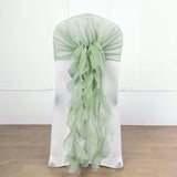 Green Chiffon Curly Chair Sash | TableclothsFactory