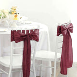 Pack of 5 | Accordion Crinkle Taffeta Chair Sashes - Burgundy