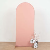 6ft Matte Dusty Rose Spandex Fitted Chiara Backdrop Stand Cover For Round Top Wedding Arch