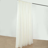 10ft Ivory Dual Layered Sheer Chiffon Polyester Backdrop Curtain With Rod Pockets
