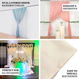 10ft Nude Dual Layered Sheer Chiffon Polyester Backdrop Curtain With Rod Pockets