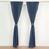 2 Pack Navy Blue Polyester Event Curtain Drapes, 10ftx8ft Backdrop Event Panels With Rod Pockets