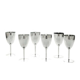 6 Pack | Silver 8oz Plastic Wine Glasses, Disposable Wine Goblets