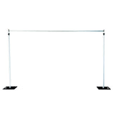 12ft Silver Aluminum Adjustable Backdrop Stand with Heavy Steel Base Plate, DIY Pipe#whtbkgd