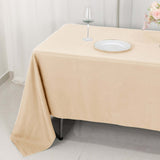 Beige Seamless Premium Polyester Rectangular Tablecloth - 220GSM