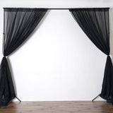 Black Fire Retardant Sheer Organza Premium Curtain Panel Backdrops With Rod Pockets - 10ftx10ft