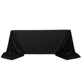 90x156inch Black Premium Scuba Rectangular Tablecloth, Wrinkle Free Polyester Seamless