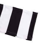 5 Pack | Black/White Stripe Spandex Fit Chair Sashes, Elastic Bands - 5x14Inch