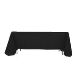 72"x120" Fire Retardant Black Tablecloth Premium Polyester Rectangular Table Cover