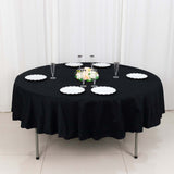 90" Black Round 100% Cotton Linen Tablecloth Washable