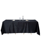 90x132inch Black Seamless Premium Velvet Rectangle Tablecloth, Reusable Linen