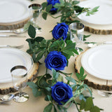 6ft | Royal Blue Real Touch Artificial Rose & Leaf Flower Garland Vine