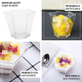 12 Pack | 3oz Clear Wavy Hexagon Plastic Dessert Cups, Disposable Snack Cups