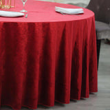 120inch Burgundy Seamless Premium Velvet Round Tablecloth, Reusable Linen