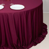 132inch Burgundy Premium Scuba Wrinkle Free Round Tablecloth, Scuba Polyester Tablecloth