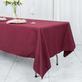 60"x102" Burgundy Premium Polyester Rectangular Tablecloth - 220GSM