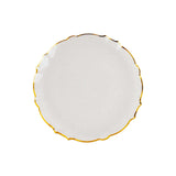 10 Pack Clear Sunflower Disposable Dinner Plates with Gold Scalloped Rim