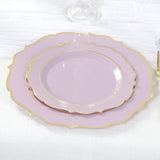 10 Pack Lavender Lilac Plastic Dessert Salad Plates, Disposable Tableware Round