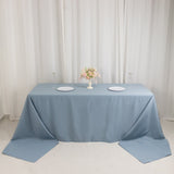 Dusty Blue Seamless Premium Polyester Rectangular Tablecloth - 220GSM for 8 Foot Table With Floor-Le