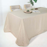  90x156Inch Beige Rectangular Tablecloth, Linen Table Cloth With Slubby Textured, Wrinkle Resistant