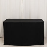 Black Fitted Polyester Rectangle Tablecloth 4ft for Special Size 48x24x30inch Tables